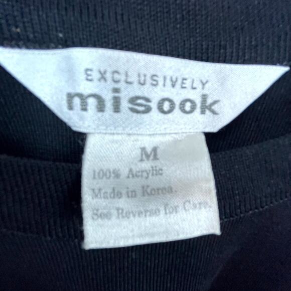 Exclusively Misook Tank Top Womens Medium Black Stretch Basic Layer Neutral - Picture 3 of 5